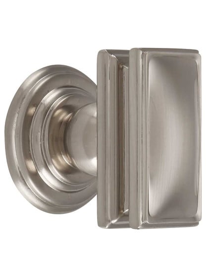Campaign 1 1/2 inch Rectangular Cabinet Knob in Brushed Nickel.